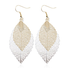 Load image into Gallery viewer, Golden Silver Leaf Earrings
