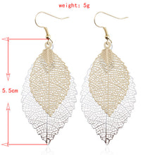 Load image into Gallery viewer, Golden Silver Leaf Earrings