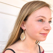 Load image into Gallery viewer, Golden Silver Leaf Earrings